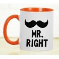 thumbnail image 5 of Inkdotpot Mr.Right Funny Novelty 11 Oz Coffee Mugs Great For Groom Engagement Gift Ceramic Mug-Orange, 5 of 5