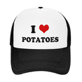 thumbnail image 2 of I Heart Potatoes Love Food Funny Trucker Hat Mesh Cap Unisex Black, 2 of 5