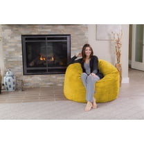 Chill Sack Bean Bag Chair, Memory Foam Lounger with Microsuede Cover, Kids, Adults, 4 ft, Lemon