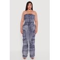 thumbnail image 2 of Women's Plus Size Acid Wash Cargo Pocket Button Front Jumpsuit, 2 of 4