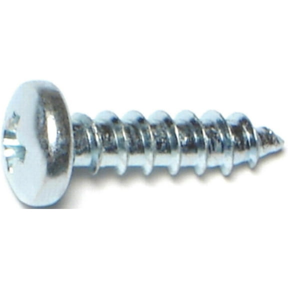 #10 x 3/4" Zinc Plated Steel Phillips Pan Head Sheet Metal Screws