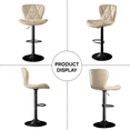 thumbnail image 6 of ClinQ Swivel Adjustable Bar Stools Set of 3, PU Leather Counter Height Bar Chairs with 360° Swivel, Hydraulic Lift, Footrest, Camel, 6 of 6