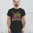 thumbnail image 3 of Tee Hunt Dean Russo Peace Love Music T-Shirt Guitar Happy Good Vibe Men's Tee, 3 of 5