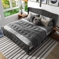 thumbnail image 5 of Furniture of America Hillcrest Fabric Tufted Bed, Dark Gray, Full, 5 of 8