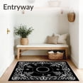 thumbnail image 3 of ODIKA 4'x6' Machine Washable Non-Slip Area Rug, Elegant Pinecone Wreath Yuletide Welcome Doorstep Decoration High Traffic Rug, Black, 733372, 3 of 7