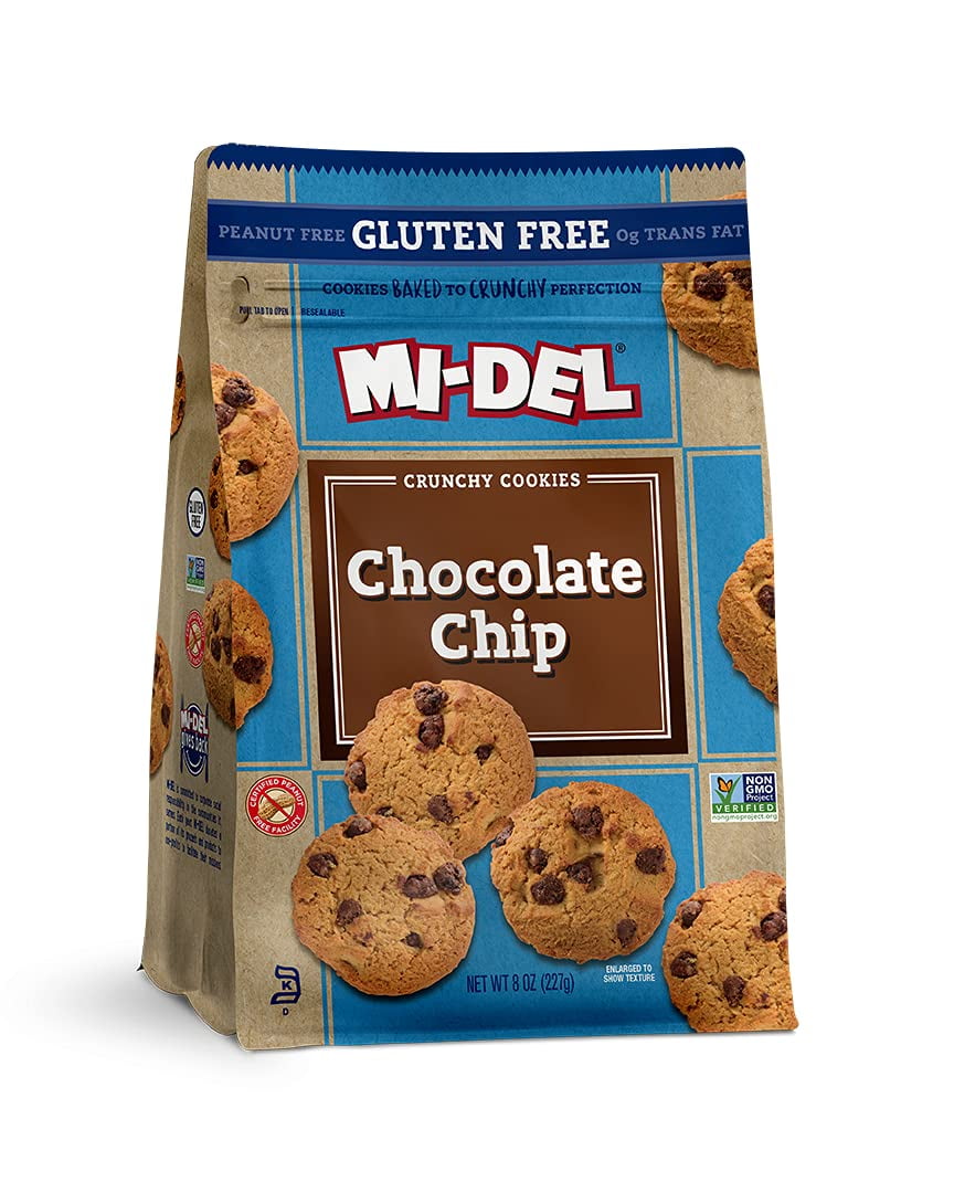 Mi-Del Gluten Free Crunchy Cookies Chocolate Chip -- 8 oz Pack of 4