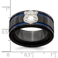 thumbnail image 4 of Edward Mirell Black Ti Blue Anodized w/ SS Police Shield Tag 10mm Band, 4 of 7