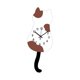 thumbnail image 4 of Reloj de Pared Colgante con Diseño de Gato de Dibujos Animados, Acrílico, Moderno, Decorativo, de 17,1 X 43,1 Cm, para Comedor, Multifuncional Marrón, 4 of 9