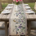 thumbnail image 4 of Spring Flowers Table Runner 108 Inches, Vintage Floral Leaves Birds Pastoral Botanical Bed Runner Dresser Scarves Tabletop for Indoor Outdoor Parties/Ceremony/Banquet, 13"x 108", 4 of 8