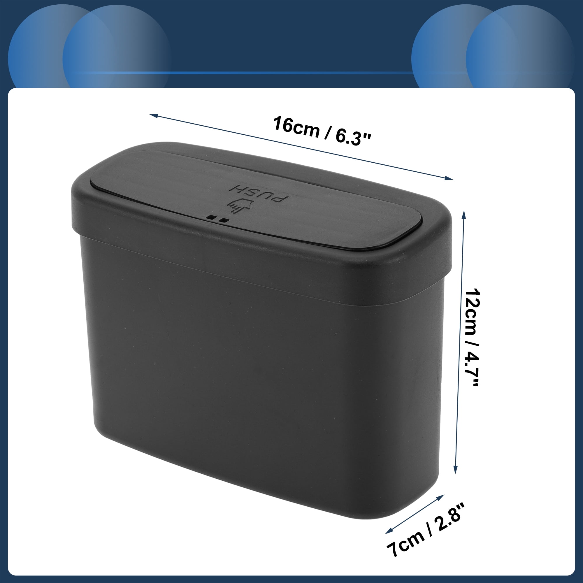 Unique Bargains Car Trash Can Car Door 6.3 Length 2.8 Width 4.7 Height Black
