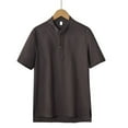 thumbnail image 3 of Polo Shirts for Men Rayon Long Sleeve Shirt Men Lady Exercise Workout Tops Mens Athletic Shirt Pack Long Sleeve Shirts for Pack Short Casual Undershirt Thermal Undershirt Athletic Coffee 3XL, 3 of 3