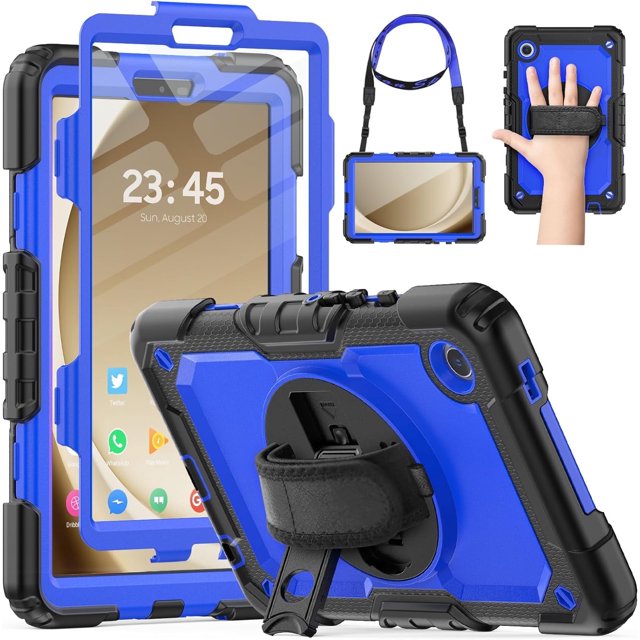 KOMI Étui pour Samsung Galaxy Tab A9 8,7 Pouces, Protection Intégrale avec Protecteur d'Écran/bracelet de Main/support pour Stylet, Étui Robuste Antichoc pour Tablette Samsung A9 2023 SM-X110/X115/X117