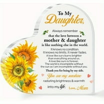 Daughter Acrylic Heart Sign Plaque Gift from Mom Desk Decor for Daughter, Gifts for Daughter Gift for Daughter Adult, You Are My Sunshine Radiating Brightness Sign Mother Daughter Retirement Gift