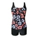 thumbnail image 3 of Gibobby Conjunto de Bañador Sexy Traje de baño para mujer Tankini Traje de baño normal de 2 piezas Sin espalda Impresión de 2 piezas Estampado ajustable (E,G), 3 of 5
