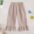thumbnail image 2 of Hessimy Girls Soft Workout Sweatpants Lightweight Casual Athletic Joggers Pants with Pockets(Khaki,18-24 Months), 2 of 7
