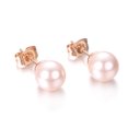thumbnail image 3 of Yoursfs Pink Pearl Stud Earrings for Women Gold Plated Elegant Stud Earring, 3 of 4