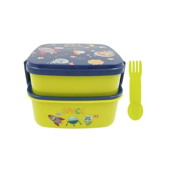 Lonchera Doble con cubiertos de plastico