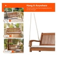 thumbnail image 5 of 2-Person Porch Swing, Wood Bench with Cushion - Outdoor Hanging Swing for Patio, Backyard, Garden - 800lbs Capacity, 5 of 9