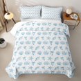 thumbnail image 2 of spefrowx Cute Bow Seashell Quilt King for Girls Boys, Blue Starfish Conch Coastal King Coverlet Set, 3-Piece, 2 of 7