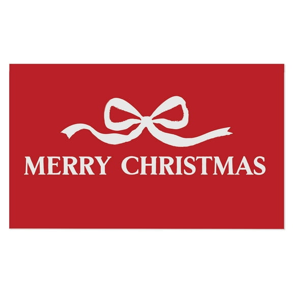 Personalization Mall Christmas Bow Doormat, 18x27, Red