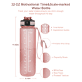 thumbnail image 5 of 32oz Motivational Water Bottles with Time Marker & Straw, Leak-proof BPA Free Non-Toxic 1L Bottle, Portable Water Jug for Fitness Sports, 5 of 7