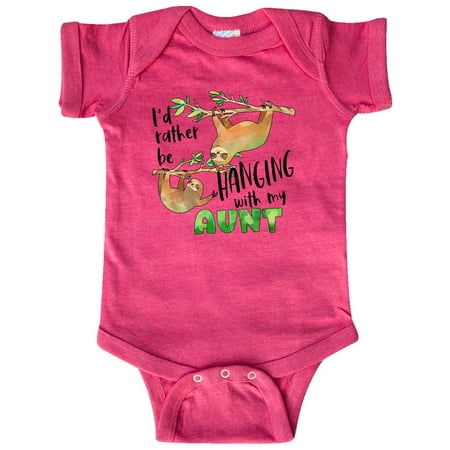 

Inktastic Id Rather Be Hanging with my Aunt- Cute Sloths Gift Baby Boy or Baby Girl Bodysuit