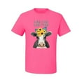 thumbnail image 2 of Wild Bobby, Good Food Good Mood Funny Cute Cow Animal Lover Men's Graphic T-Shirt, Neon Pink, X-Large, 2 of 3