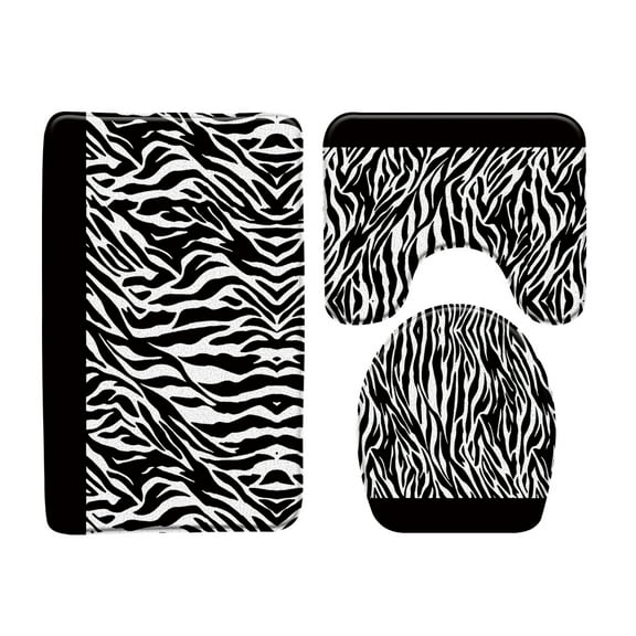 3Pcs Set Ethnic Style Stripe Print Bath Mats Fashion Leopard Toilet Seat Cover Rugs Bathroom Non-Slip Shower mat Bedroom Carpet