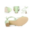 thumbnail image 3 of BLISSFUL STEP Women's Block Heel Sandal Strappy Lace Up Sandals Lime 6, 3 of 6