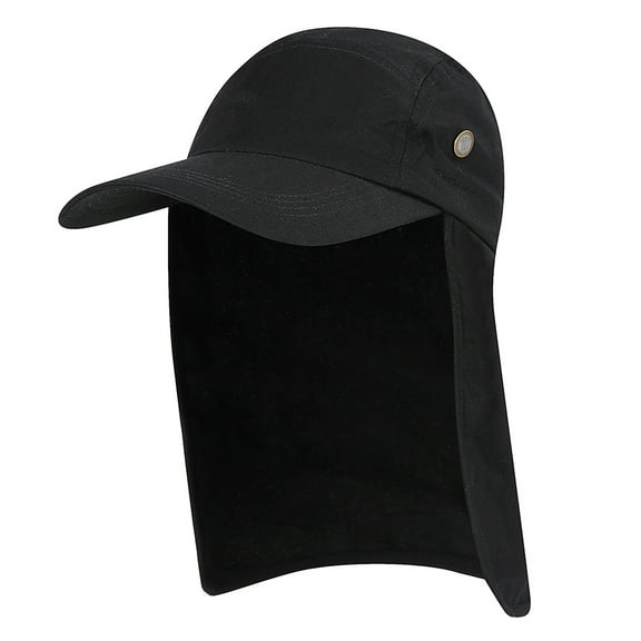 Sun ,Men Upf 50 Wide Brim Sun With Neck Flap Sun Upf 50 Sun Hxber Black