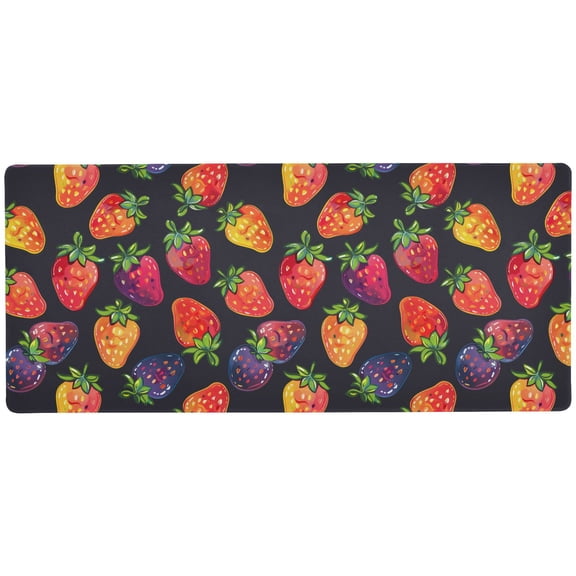 JSTEL Colorful Strawberry Large Gaming Mouse Pad Big Mousepad Mice Keyboard Mat with Non-Slip Rubber Base for Computer Laptop Home & Office, 31.5 X 11.8 inch