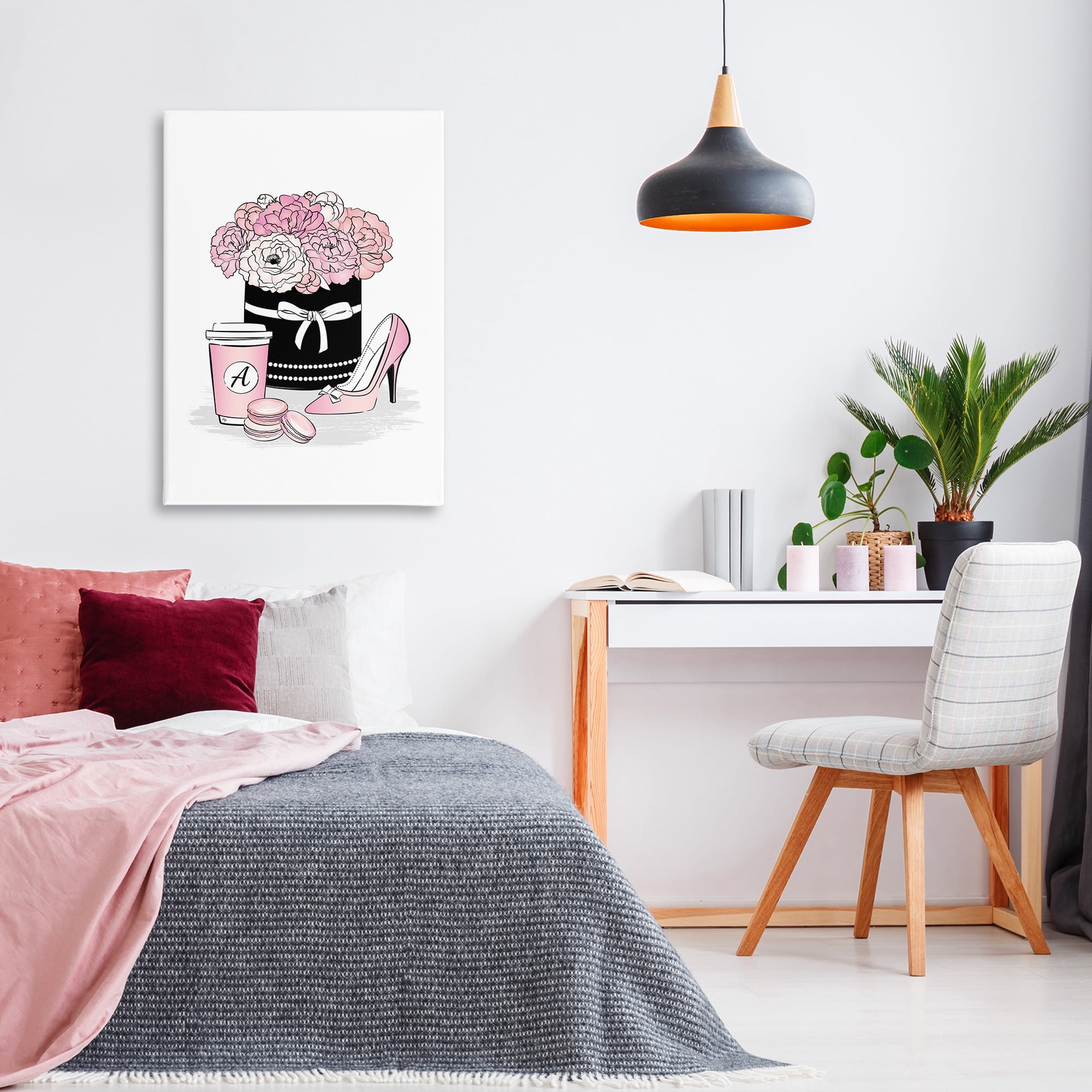 Stupell Industries Pastel Fashion Accessories Botanical & Floral Painting Gallery Wrapped Canvas Art Print Wall Art, 24 x 36