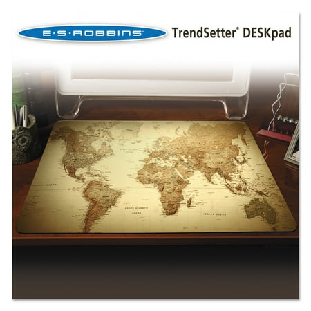 ES Robbins Trendsetter World Map Desk Pad 24 X 19 Golden