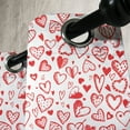 thumbnail image 4 of Ambesonne Valentines Grommet Curtain, Red and White Sketch, 50" x 54", Scarlet White, 4 of 6