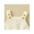 thumbnail image 6 of Gureui Toddler Infant Baby Girls Romper, Adjustable Shoulder Straps Knitting Hollow Out Solid Color Crotch Button Bodysuit, 6 of 9