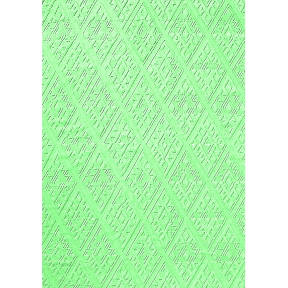 Ahgly Company Indoor Rectangle Solid Emerald Green Modern Area Rugs, 5' x 8'
