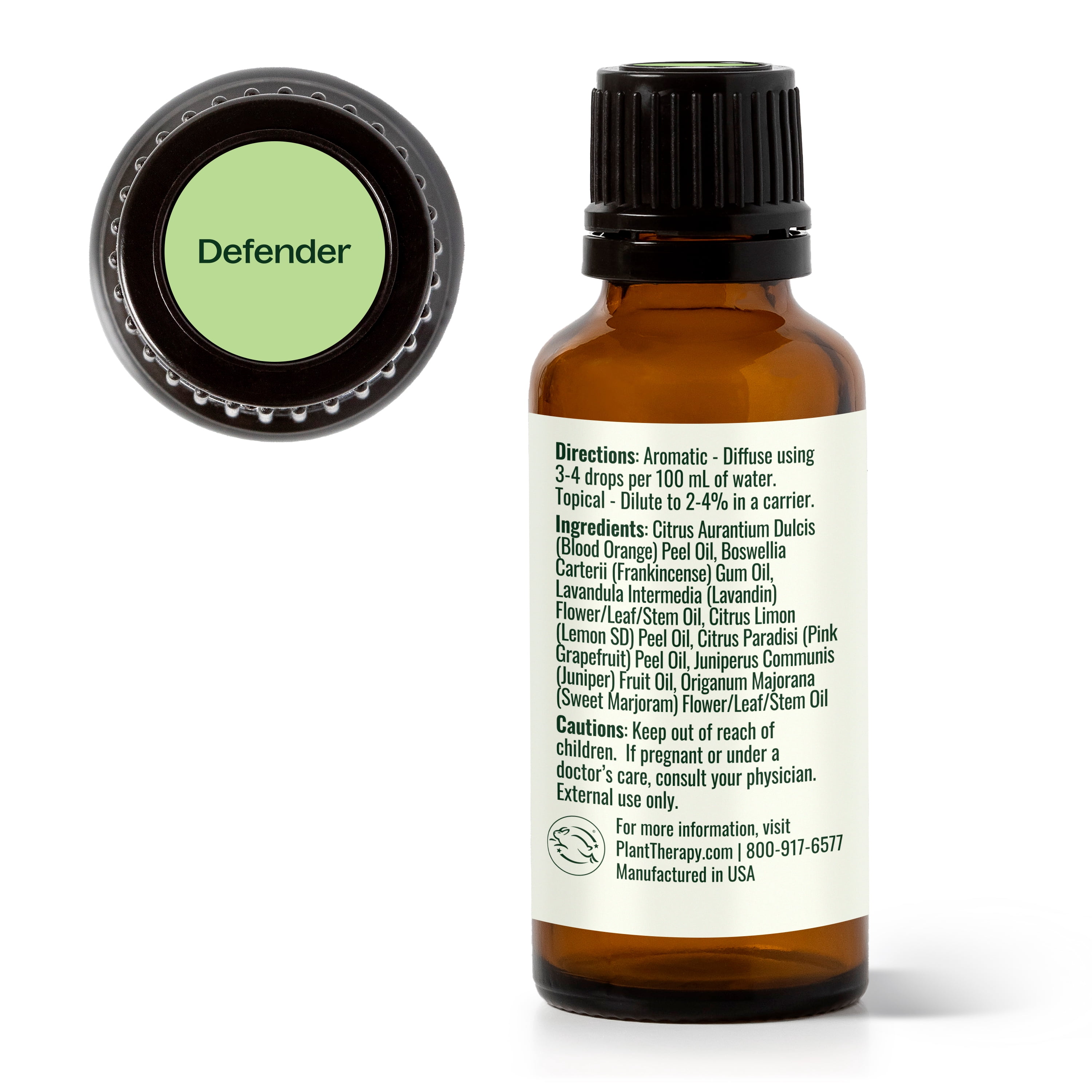 Plant Therapy Defender Blend 30 mL (1 oz) 100% Pure Undiluted Blend of Uplifting and Immune Supporting Essential Oils