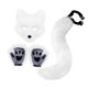 thumbnail image 2 of Conjunto de disfraz de cosplay para Halloween, ropa decorativa de felpa suave con máscara y guantes. Blanco, 2 of 9