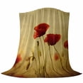 thumbnail image 6 of Red Poppy Flower Blanket Soft Cozy Warm Throw Blanket for Couch, Plush Fuzzy Flannel Fleece Blankets for Sofa, Vintage Farmhouse Vintage Floral Plant Bed Blankets Lightweight Gifts for Women, 50"x60", 6 of 9