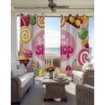thumbnail image 6 of Sweet Shop Words Kitchen Curtains Candyland Colorful Lollipop Potatoes Cafe Short Curtains for Bathroom Blackout Window Curtain Grommet Small Window Treatment Drapes for Bedroom Living Room 52"x45"x2, 6 of 9