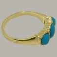 thumbnail image 3 of LBG British Made 18k Yellow Gold Natural Turquoise Womens Statement Ring - 33 size options - Size 10.5, 3 of 7
