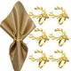 thumbnail image 1 of Servilleteros navideños, servilleteros dorados de alce, juego de 12 para cenas navideñas, decoración de mesa Excelente Rendimiento, 1 of 5