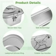 thumbnail image 4 of Stainless Steel Bento Box with Utensils, Large Tiered Lunch Container, Reusable Leakproof 3 Compartments Metal Food Container Portable Handle for Office,Picnic, Gym, 4 of 5