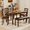 Black and Brown, variant on Furmax 6-Piece Solid Wood Dining Table Set with 4 Chairs & 1 Bench, 58" Durable Table for 4-6 People, Perfect for Family Kitchen/Dining Room/Restaurant with Round Corners, Brown And Black