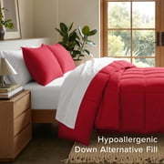Bare Home Down Alternative Comforter Set - 3-Pieces - All Seasons - Oversized King, Red