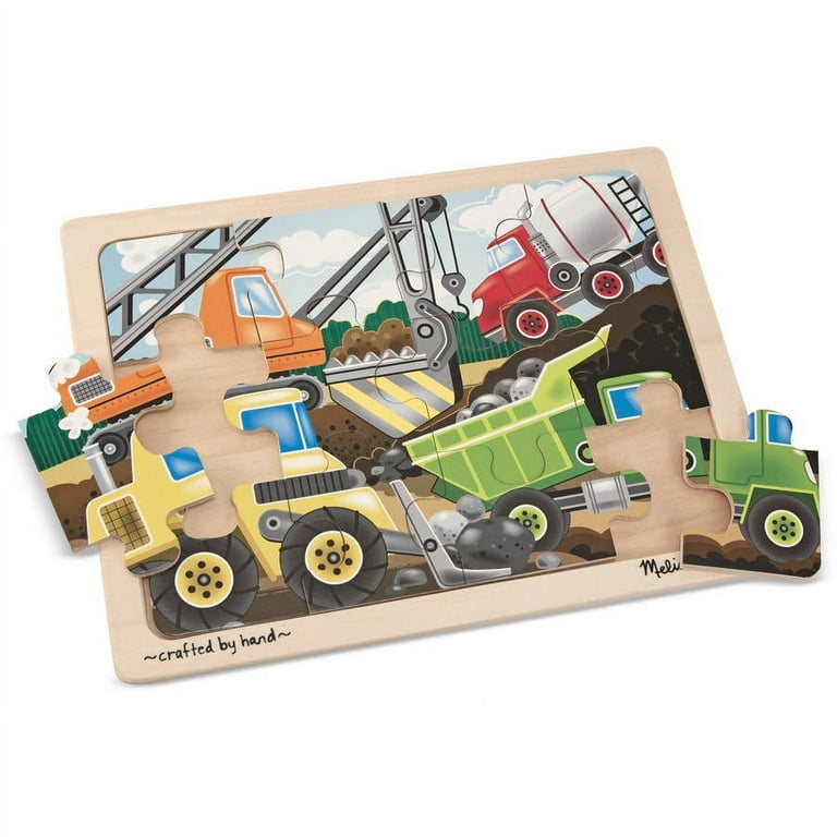 Melissa Doug Construction Site Vehicles Wooden Jigsaw Puzzle