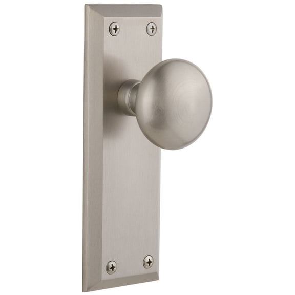 Grandeur Favfav_Psg_238 Fifth Avenue Solid Brass Passage Door Knob Set - Nickel