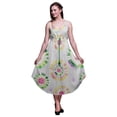 thumbnail image 1 of Bimba Robe Teinture sur Nœuds pour Femme à Imprimé Floral, Bretelles Spaghetti, Col en V, Midi, Tenue de Plage - Très Petit, 1 of 1