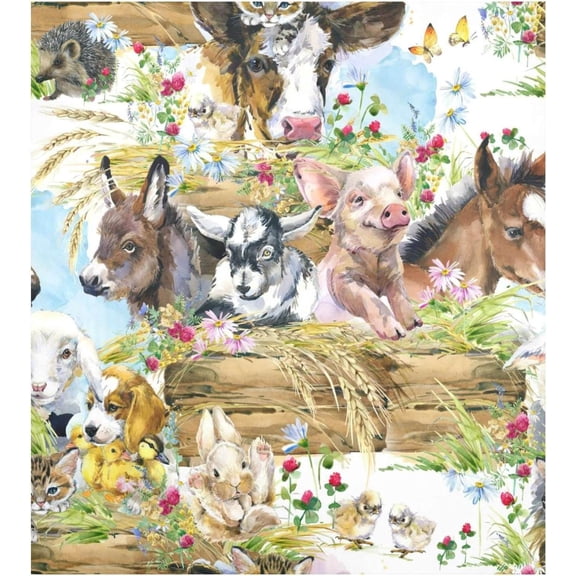 Coolnut Farm Animals Watercolor Dishwasher Magnet Cover,Reusable Fridge Panel Decal with Magnetic Stickers for Kitchen Appliance Home Decor, 23"x 26"