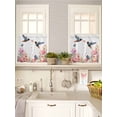 thumbnail image 5 of Pink Flower 2 Panel Kitchen Curtains for Small Windows, Spring Floral Butterflies Birds Farmhouse Bathroom Tier Curtain, Short Window Treatment for Bedroom/Living Room 55"x36", 5 of 6